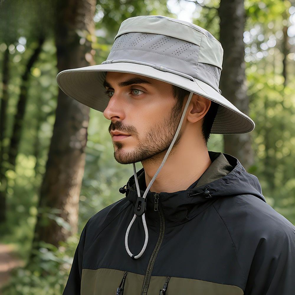 Color Blocking Sun Protection Bucket Hat Big Brim Sun Hat Fashion Sunscreen Fisherman Hat  Girl