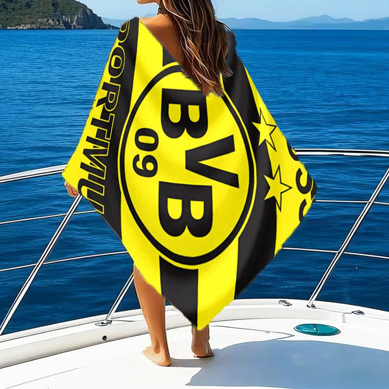 1pc B-BVB Beach Towel, Beach and Seaside Swimming Pool Equipment, Fashion Pattern, Rectangular, Travel Essentials