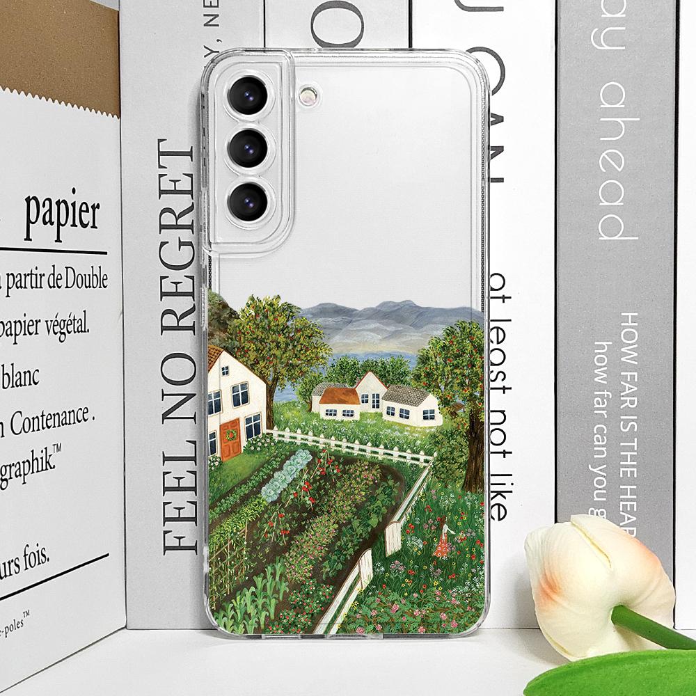 Чехол для телефона с рисунком «Дом Горный Пейзаж Прозрачный для Xiaomi Redmi Note 14 Pro Plus 13 12 11 10 PRO 14C 13C 12 9T 5G Мягкий Чехол