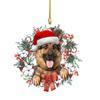 Hanging Cat Dog With Santa Hat Pendant Acrylic Christmas Tree Ornaments  Xmas Gifts