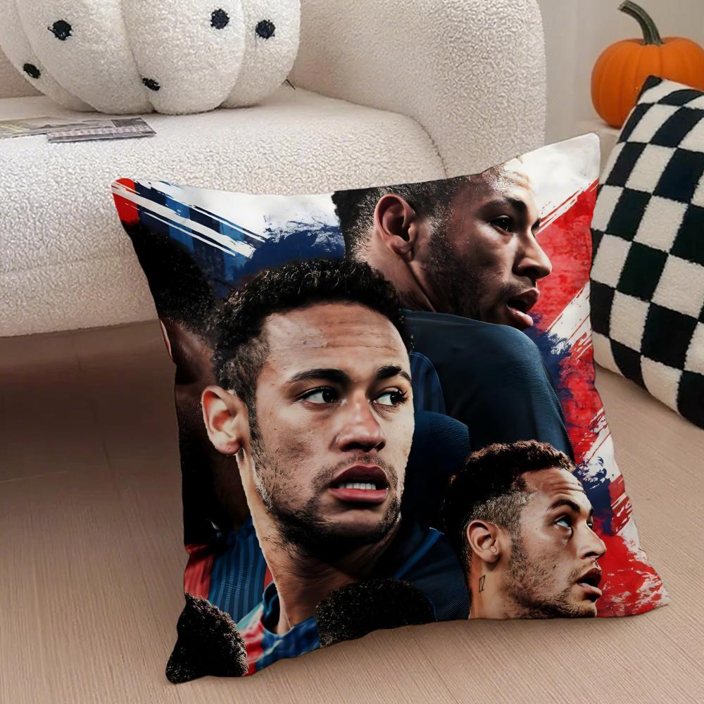 Brazilian Handsome Athlete NNeymar Jr Cushion Cover Throw Pillow Cover Hidden Button Durable Polyester Chair Cushion