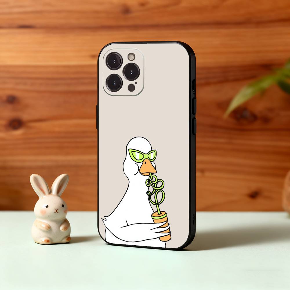 Забавный D-Duck D-Daily Чехол для телефона для iPhone17,16,15,14,13,12,Plus,Pro Max, 5G Другие Мягкий Черный Чехол