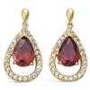[J3516] - Gold Plated 'Celestina' Golden Garnet Earrings - 25x13 Mm