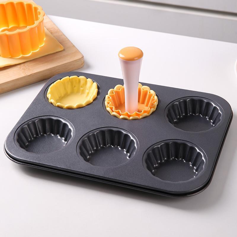 Tart Shells Mold Set Pastry Tamper Plastic Mini Tart Tamper Round Tartlet Tarts Shell Maker Baking Tools KTY