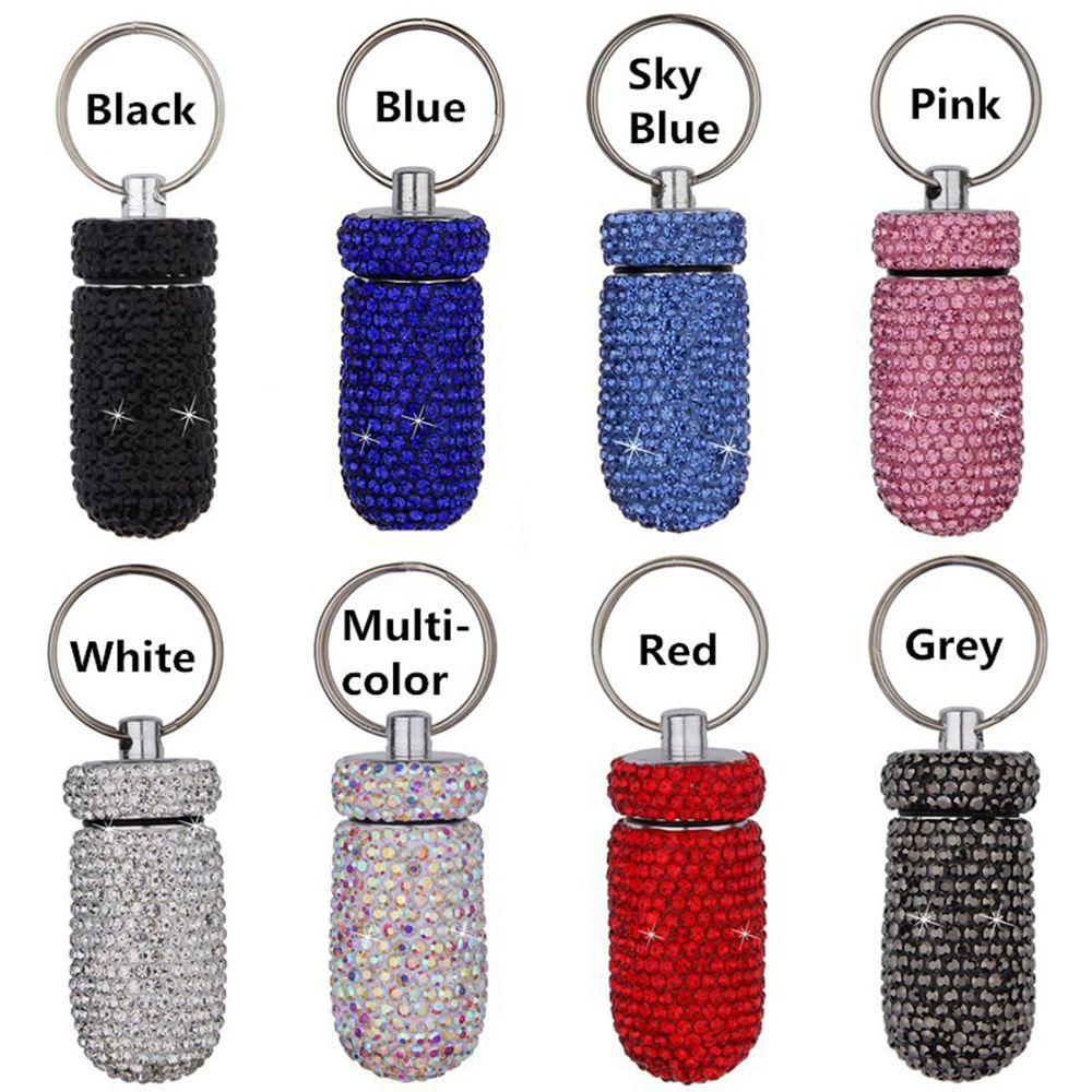 Водонепроницаемый контейнер для хранения гранул, блестящий флакон с лекарствами, брелок для ключей, капсулы, органайзер, дорожный футляр для таблеток