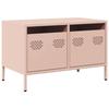 VidaXL Meuble TV rose 68x39x43,5 cm acier laminé à froid, support TV, buffet TV, armoire hifi, banc TV, armoire en métal, 851233