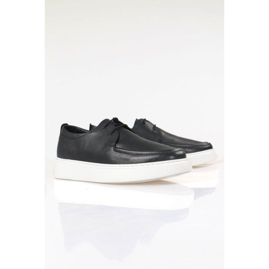 Мужская повседневная стильная обувь из натуральной кожи на белой подошве