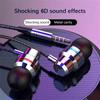 3.5mm In-Ear Metal Bass Sound Earbud Music Headphone with Wired Volume Control