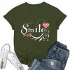 Женская футболка с круглым вырезом и коротким рукавом с принтом в виде буквы «улыбка»