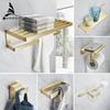 Paper Holders Bathroom Accessory Gold Romantic Bath Hardware Set Bathroom Fitting Towel Ring Toilet Brush Holder WF-552200