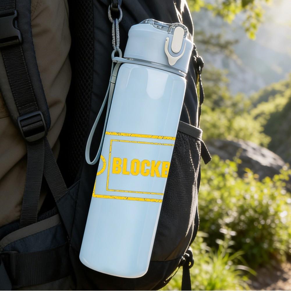 1PC Yellow Tag Label 750ml sports water bottle leakproof straw lid outdoor office home