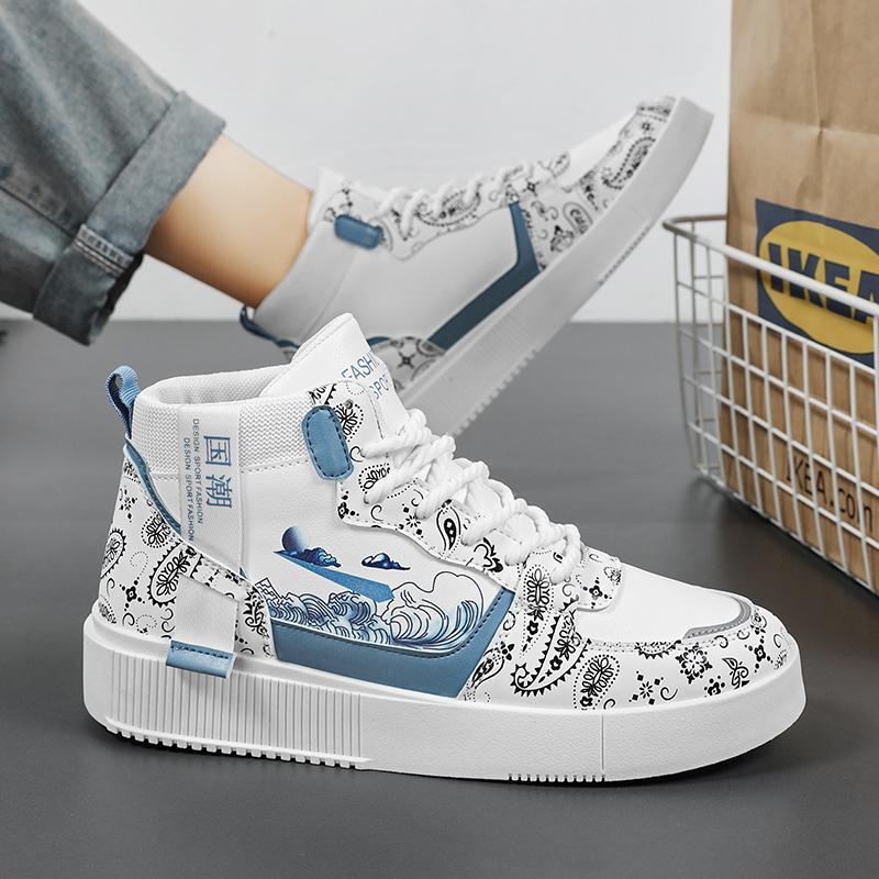 Hiphop Plaform Shoes Men Casual Sneakers High Top Graffit Comfortable Boots for Men Walking Running Shoes Trend Student Sneakers