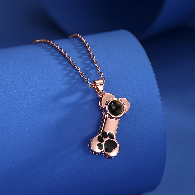 Ожерелье-проектор «Я люблю тебя» с отпечатком собачьей лапы - Индивидуальные цвета - Милый рождественский подарок для любителя питомцев