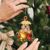 Рождественская елка Подвеска в виде щенка с ремешком Золотое яйцо Дизайн Акриловые рождественские подвесные украшения Рождественский подарок Новогодние праздничные атрибуты