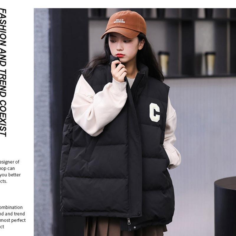 Fashion vest 2024 autumn and winter new white duck down vest women's outer vest casual versatile college vest