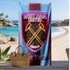 West Ham United FC Personalized Printed Beach Towel Soccer Logo Support Custom Name Text Absorbent Towel For Sport Travel Special Gift