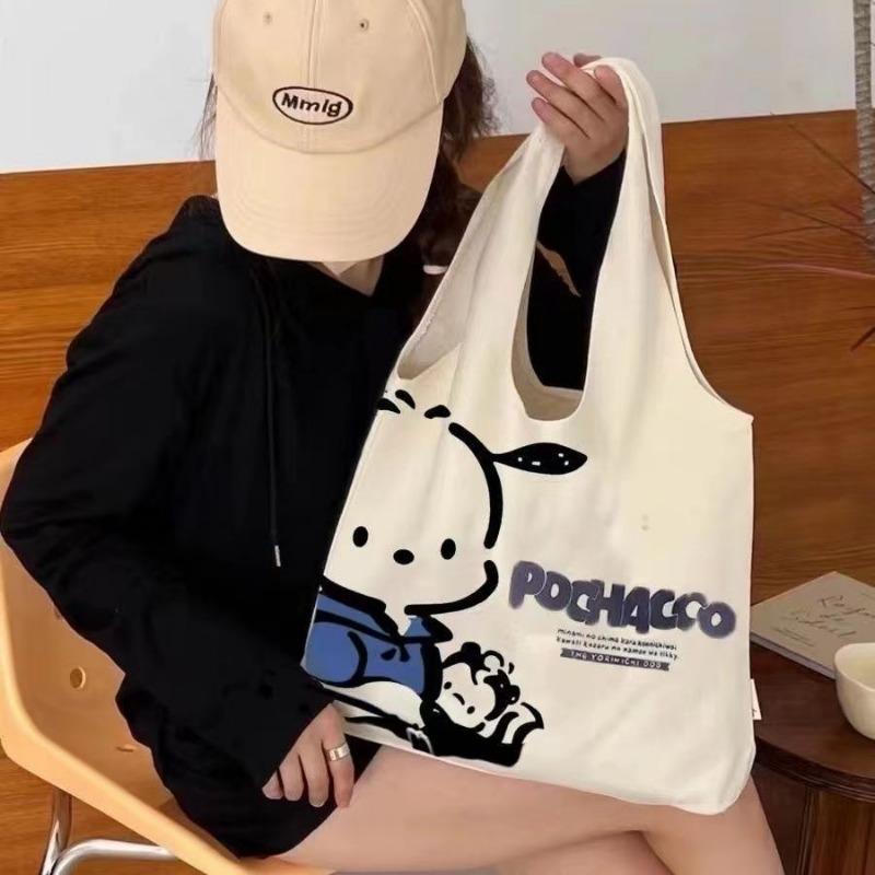 Новая Мультяшная Японская Сумка на Плечо с Принтом Pochacco 2025 Ежедневная Сумка для Поездок