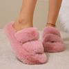 Женские туфли на плоской подошве, меховые тапочки, повседневные шлепанцы, зимняя обувь 2025 года, новые туфли-лодочки для дома из хлопка, модные плюшевые женские туфли Zapatos
