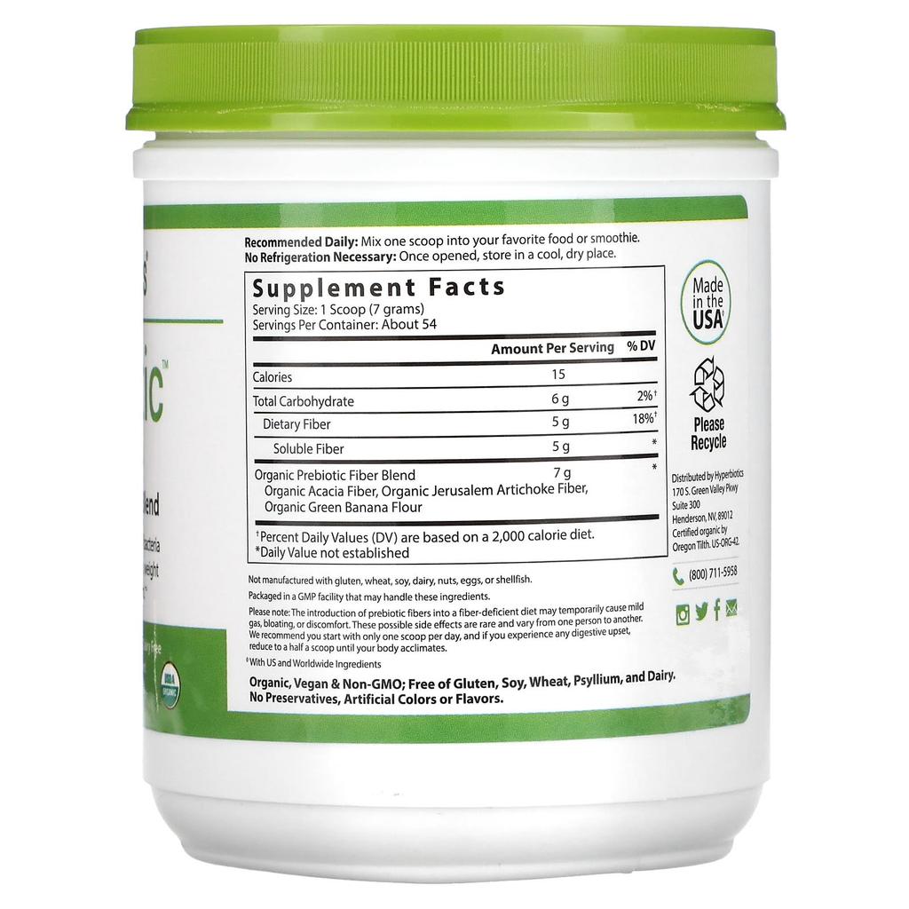 Hyperbiotics Prebiotic, Organic Proprietary Blend, 13.23 Oz (375 G)