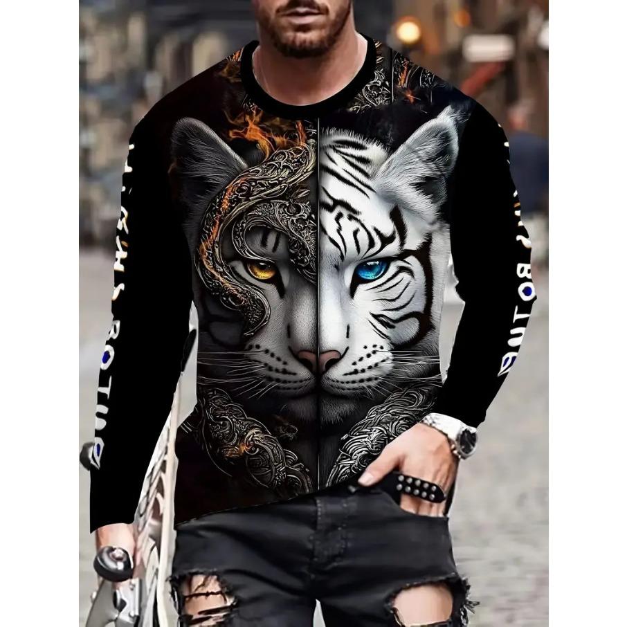 Женская футболка с круглым вырезом, длинным рукавом и 3D-принтом