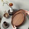 Chinese Style Bamboo Decorative Serving Tray Vintage Tea Tray Classic Bread Plate  Afternoon Tea
