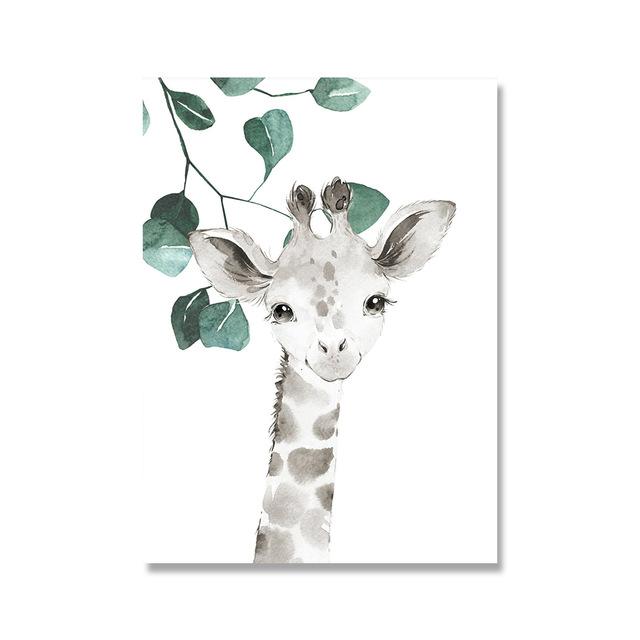 Personalized Kid Room Picture Customize Baby Bedroom Decoration Wall Art Poster Print Eucalyptus Animal Zebra Giraffe Pictures