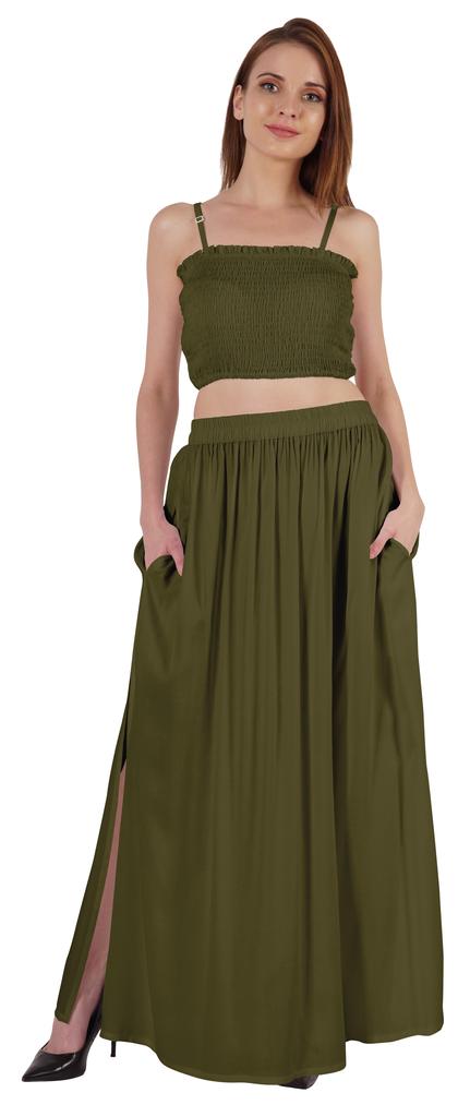 Bimba Летняя одежда для вечеринок Сексуальное платье из 2 предметов для женщин: укороченный топ и длинная юбка, комплект W