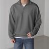Men S Casual Loose Stand Collar Long Sleeve Solid Color Sweatshirt