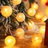 Cotton Balls Lights Battery Operated 10/20 LED Cotton Balls String Light 4.9/9.8ft Warm White For Bedroom,Party,Indoor,Wedding,Festival Decor