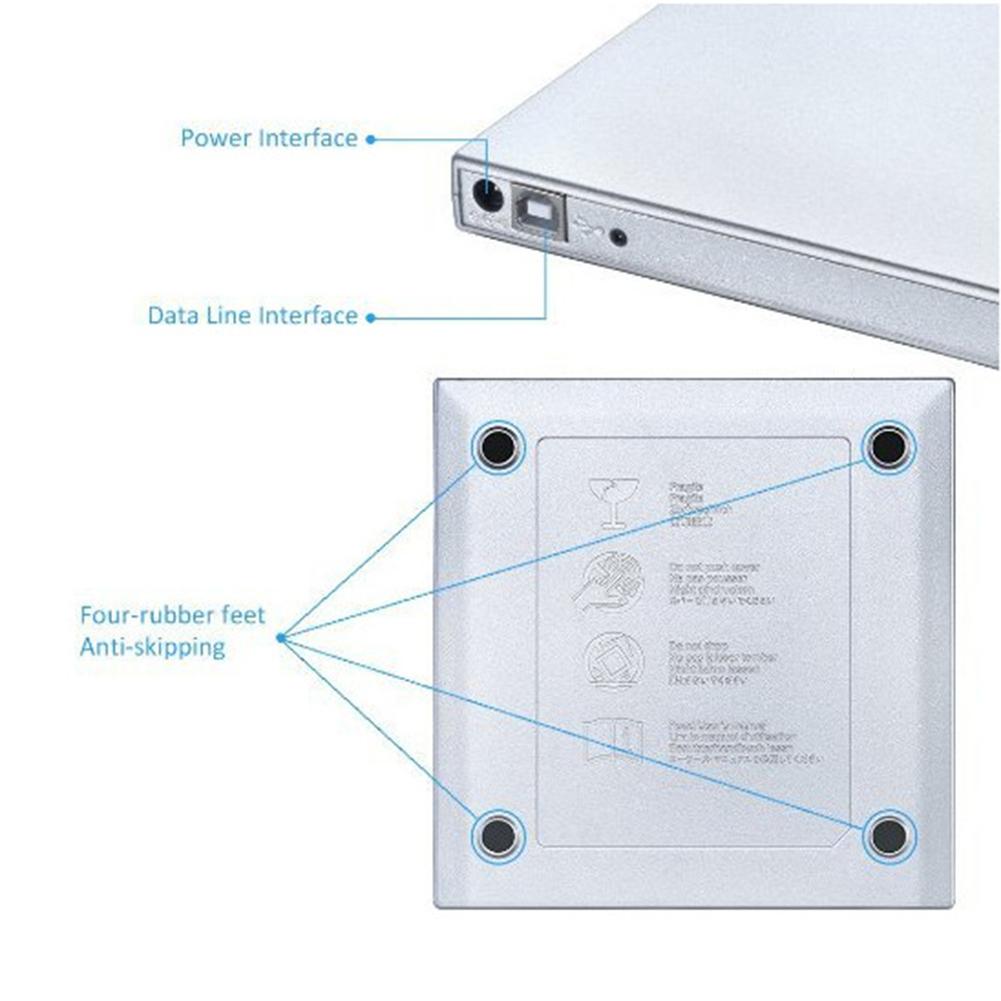Универсальный внешний оптический привод CD DVD Портативный USB 2.0 внешний оптический привод DVD для компьютера ноутбука