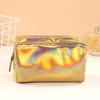 Pure Color Laser Cosmetic Bag Travel Toiletries Storage Bag Waterproof Large Capacity for Hotel Vacation Trip