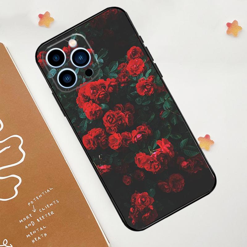 Цветочный чехол для телефона с изображением розы для iPhone 17 Pro Max 14 13 12 11 15 16 Pro Max mini 16 Plus 16e 17 Air Funda