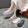 French One-word Slippers, Women's New Thick-bottomed Mops In the Summer of 2025, Foot-pinch Temperament, Sandals, Fairy, Trendy Outside Wear
