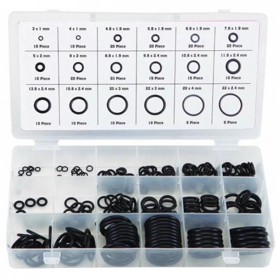 225pcs Auto Car Black Rubber O Ring O-Ring Washer Seals Gasket Assortment Kit