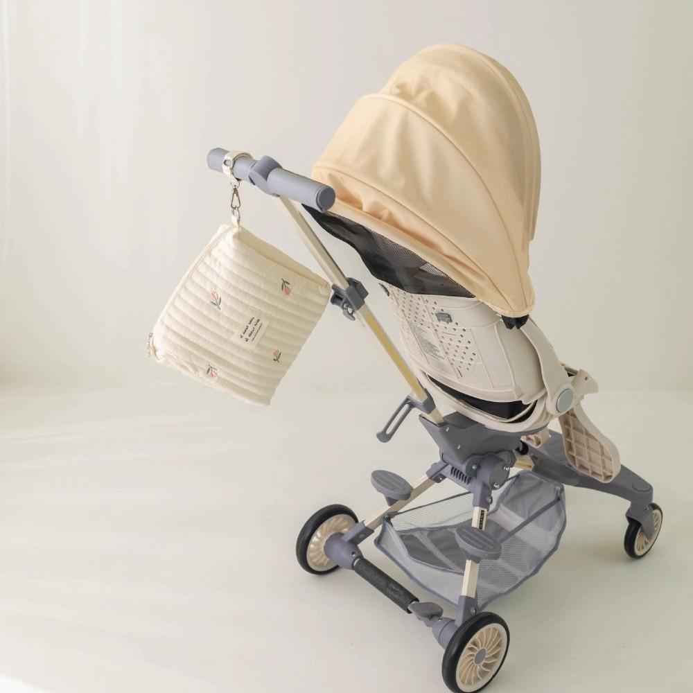 Zipper Cotton Diaper Bag Embroidery Baby Nappy Organizer Ins Makeup Bags Baby