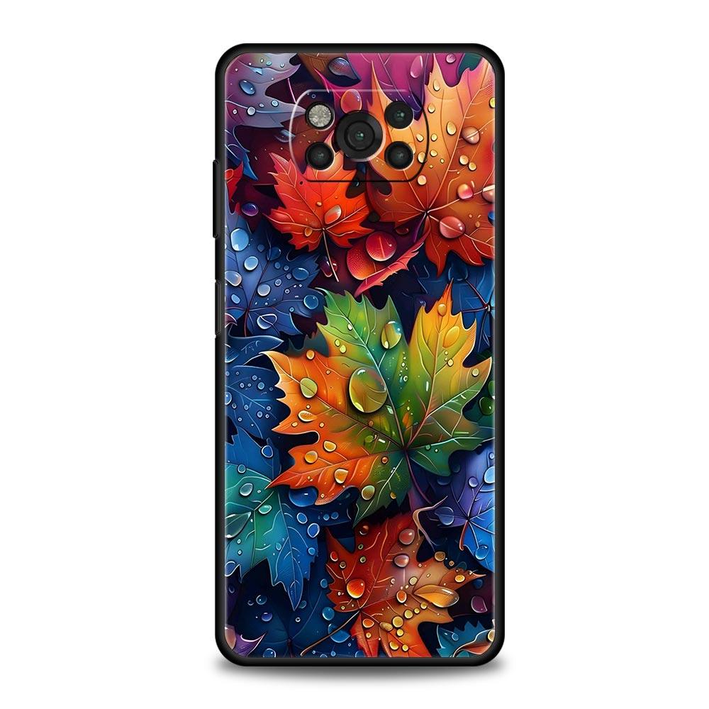 Мультяшный чехол-накладка с рисунком листа для Xiaomi Poco F7 Ultra F6 F5 F4 F3 X6 X5 X4 X3 NFC C51 C55 M4 GT 5G Мягкий ТПУ корпус Fundas Capas