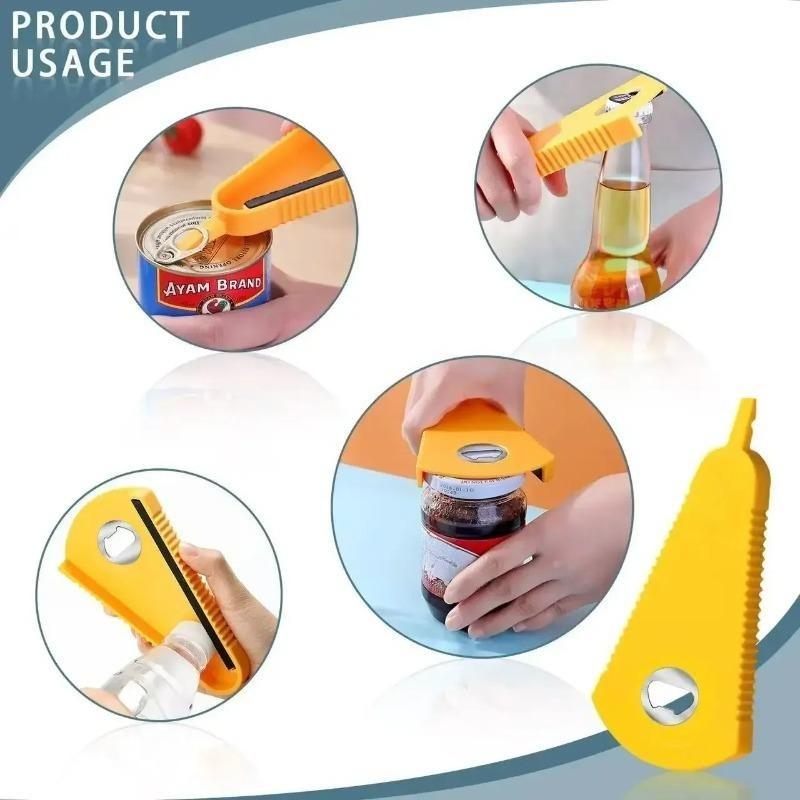 1Pcs Can Opener Multifunctional Bottle Opener Jar Opener for Beer Coke Jam Beverage Manual Lid Opening Tool with Screw Cap