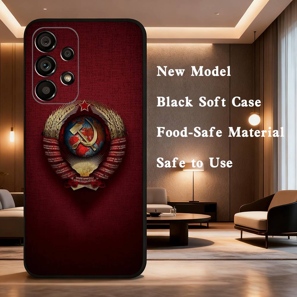 Soviet Art Medal Case For Samsung Galaxy A73,52,71,22,Note,31,8,9,53,32,72,41,J7,Soft Black Silicone Cover
