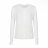 Li Meizi Pink Cable Knit Cardigan: Versatile Round Neck Sweater, Long Sleeve for Autumn/Winter
