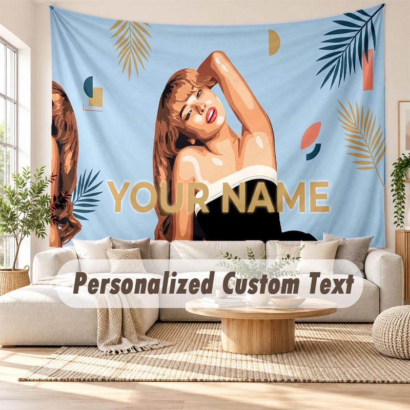 Custom Name Wall Hanging Tapestry,Sabrina Carpenter Decorative Backdrop Tapestry For Dorm Home
