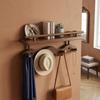 Heavy-Duty Wall-Mounted Coat Rack Solid Wood Hanging Clothes Hanger Hat Robe Organizer  Indoor Room