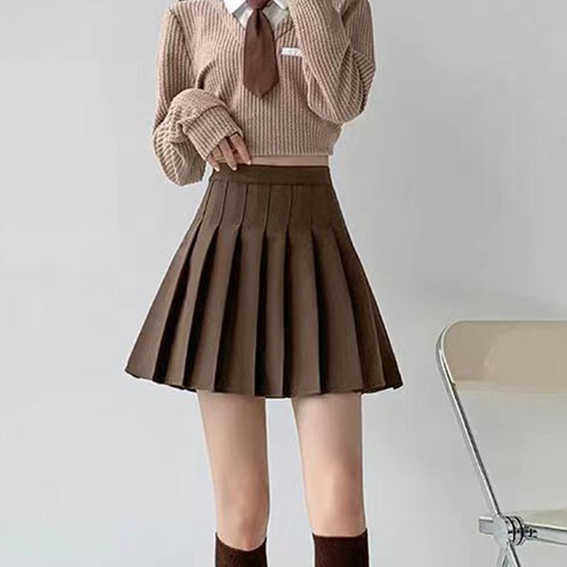 Эластичная плиссированная юбка на резинке с талией, женская юбка JK Uniform, трапециевидная юбка в студенческом стиле с высокой талией, утягивающее платье