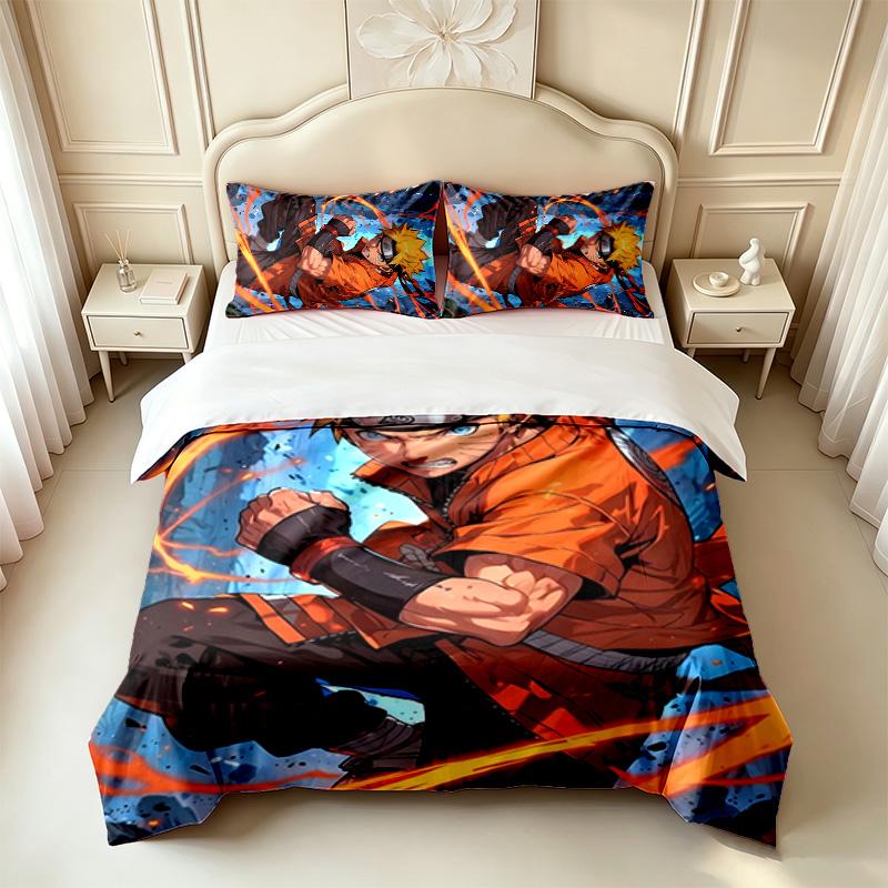 N-Narutos (23) 3pc Set Soft and Comfortable an Ideal Gift for Family and Friends Includes One Duvet Cover and Two Pillowcas