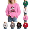 Kids' Fashion Loose-Fit Casual Long-Sleeve Christmas Print Oversized Crewneck Sweatshirt