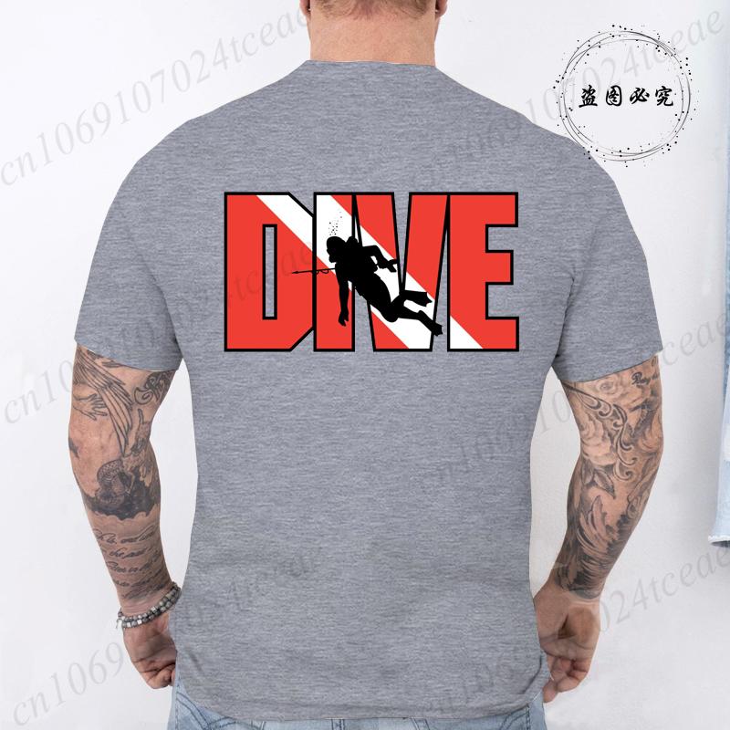 Новая модная футболка для мужчин, повседневная, с коротким рукавом, хип-хоп, уличная одежда, футболка с принтом SCUBA Dive, пуловер, мужская, женская, футболка, топы