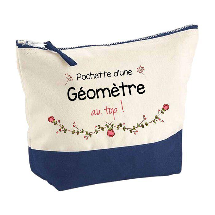 Trousse de maquillage - PLANETEE - Géomètre au Top - Grand format - Coton - Impression HD, fabriquée en France