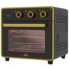 Mini Oven, 20 Liters, Oil-Free Frying, Grilling, Baking, Convection, 90-230 degrees C, Timer, 1400W, Black+Gold