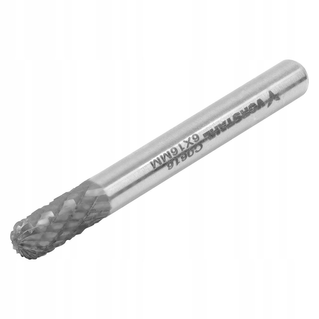 YG8 high-speed carbide milling cutter, cylindrical, rounded, 6x16mm, FI 6mm, Vorstahl