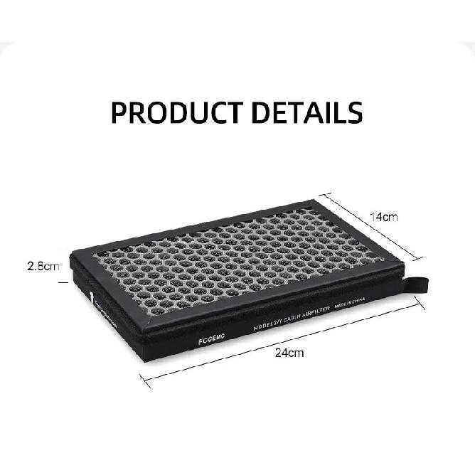 Air Filter For Tesla Model 3 Model Y 2017-2026 HEPA Activated Carbon Tesla Cabin Air Filter Replacement Accessories 2Pack