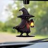 Хэллоуин Шарм для зеркала заднего вида автомобиля Мультяшная Летучая мышь/Кошка/Привидение/Ведьма Акриловая подвеска 2D Плоские Автомобильные аксессуары для интерьера для Рюкзака Кошки Телефона